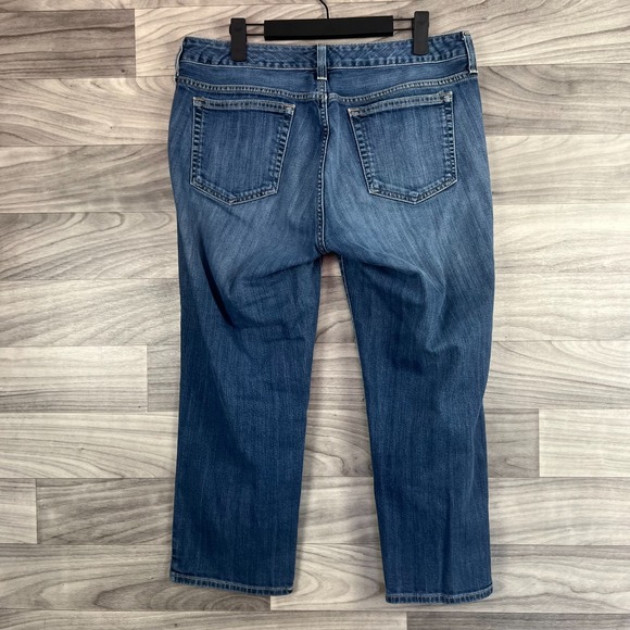 Eddie Bauer Capri Jeans Womens Size 12 Blue Denim Stretch Straight Leg Curvy Fit - Picture 9 of 14